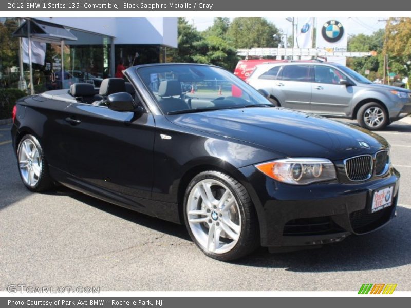 Black Sapphire Metallic / Gray 2012 BMW 1 Series 135i Convertible