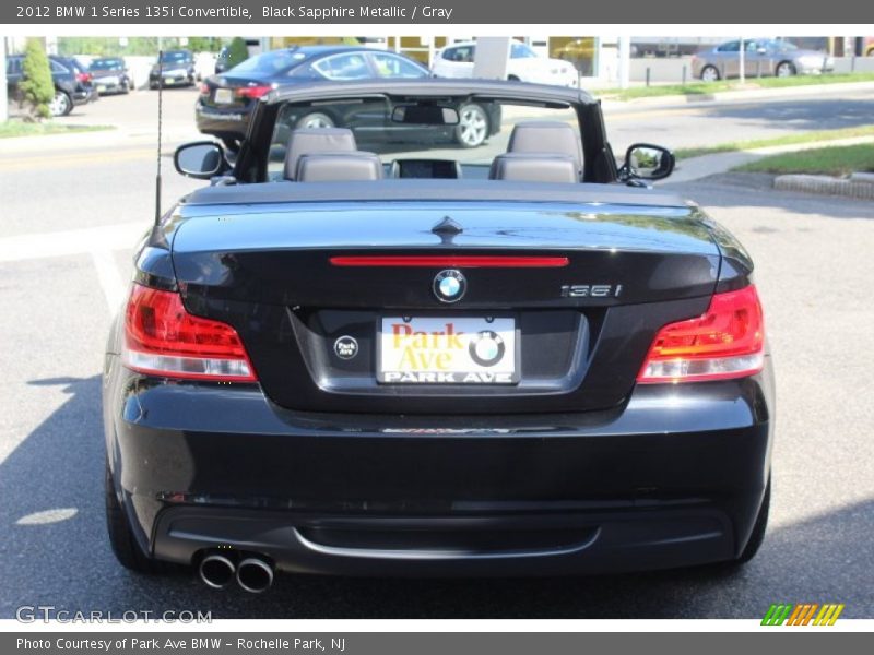 Black Sapphire Metallic / Gray 2012 BMW 1 Series 135i Convertible