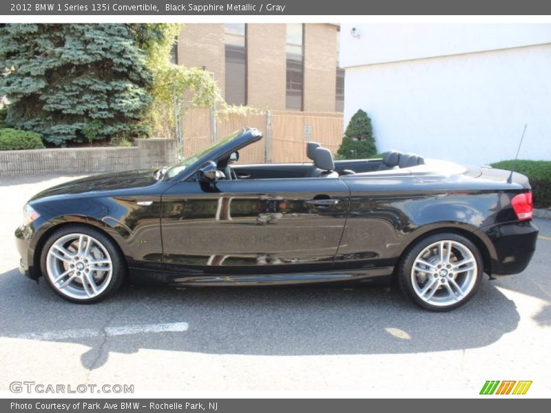 Black Sapphire Metallic / Gray 2012 BMW 1 Series 135i Convertible