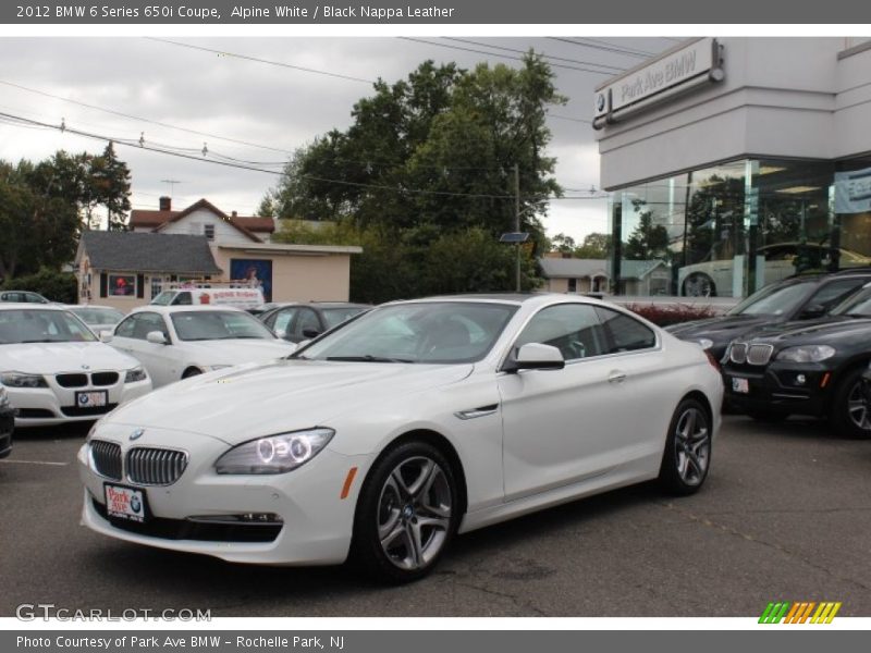 Alpine White / Black Nappa Leather 2012 BMW 6 Series 650i Coupe