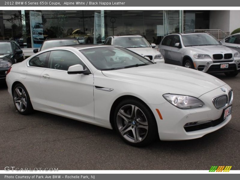 Alpine White / Black Nappa Leather 2012 BMW 6 Series 650i Coupe