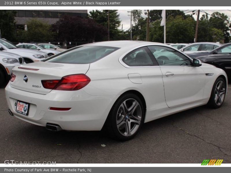 Alpine White / Black Nappa Leather 2012 BMW 6 Series 650i Coupe