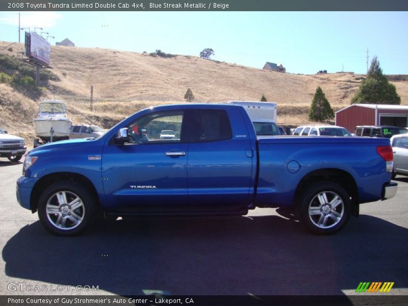 Blue Streak Metallic / Beige 2008 Toyota Tundra Limited Double Cab 4x4