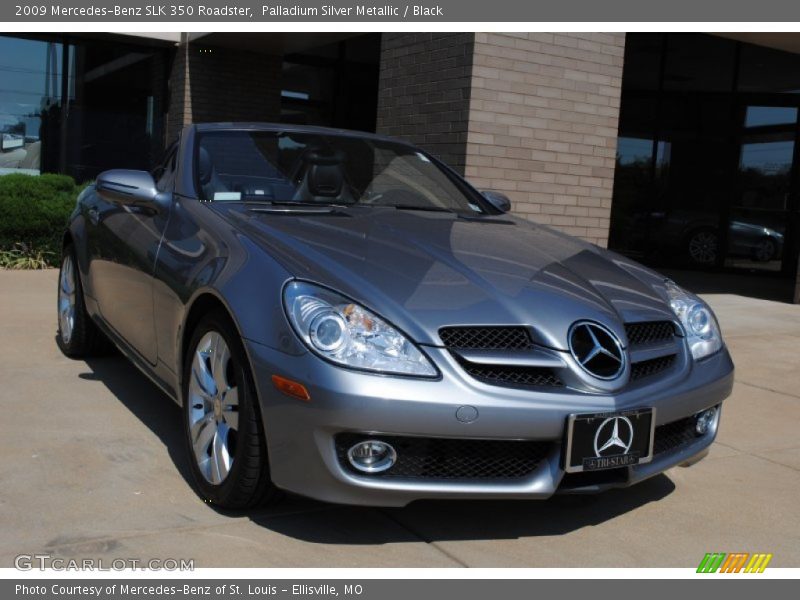 Palladium Silver Metallic / Black 2009 Mercedes-Benz SLK 350 Roadster