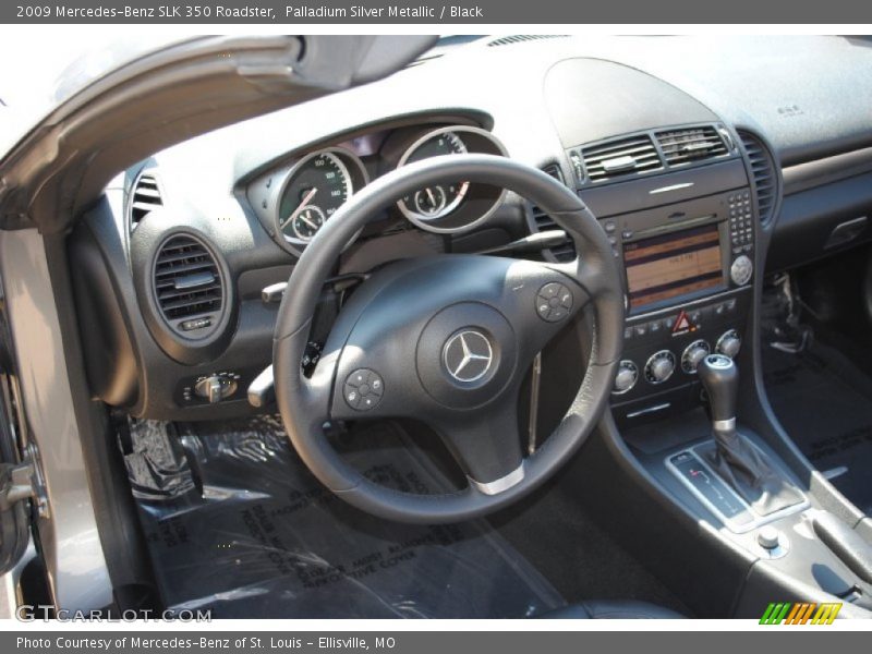 Palladium Silver Metallic / Black 2009 Mercedes-Benz SLK 350 Roadster