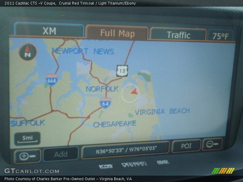 Navigation of 2011 CTS -V Coupe