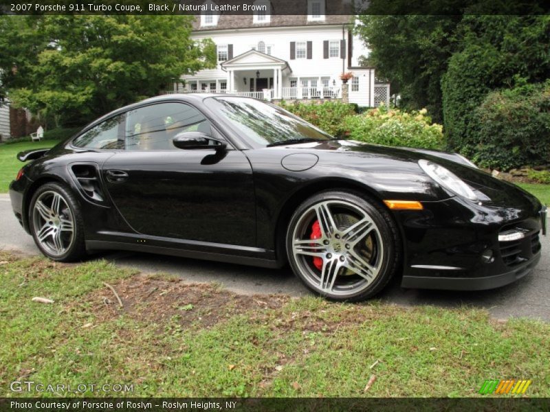 Black / Natural Leather Brown 2007 Porsche 911 Turbo Coupe