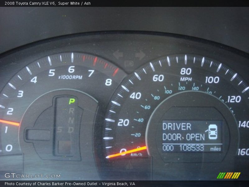 Super White / Ash 2008 Toyota Camry XLE V6
