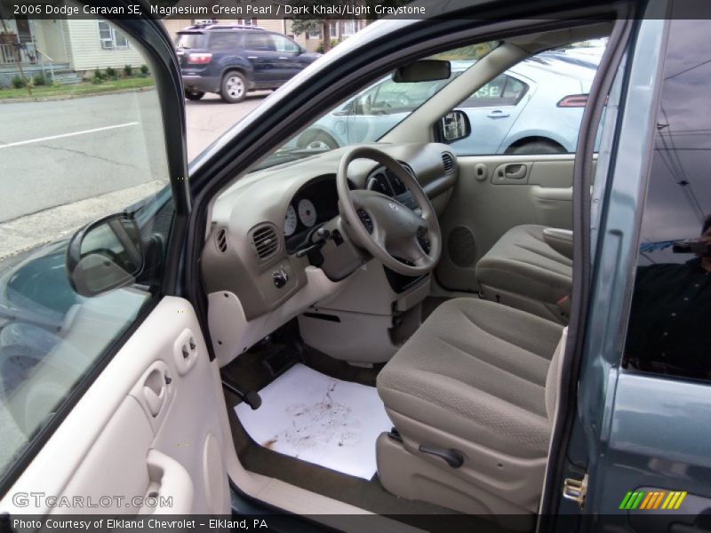 Magnesium Green Pearl / Dark Khaki/Light Graystone 2006 Dodge Caravan SE