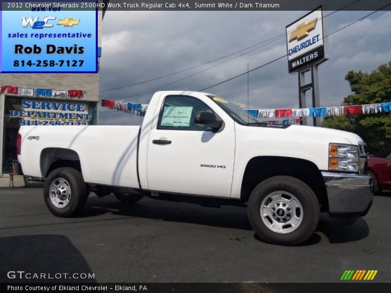 Summit White / Dark Titanium 2012 Chevrolet Silverado 2500HD Work Truck Regular Cab 4x4