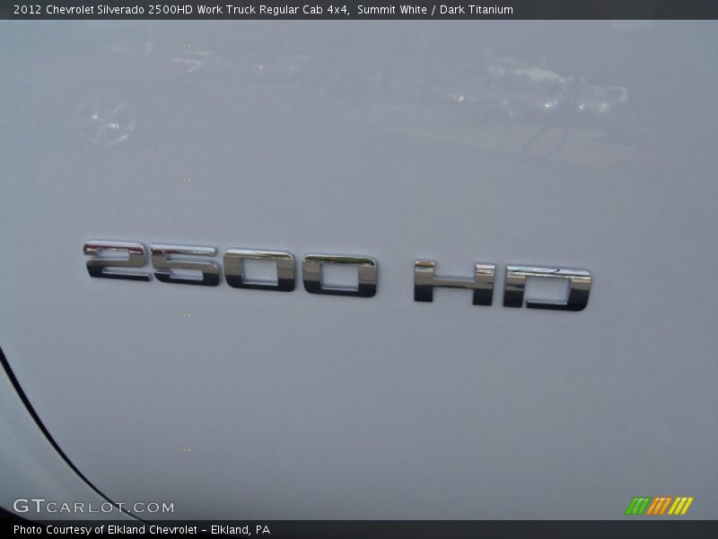 Summit White / Dark Titanium 2012 Chevrolet Silverado 2500HD Work Truck Regular Cab 4x4