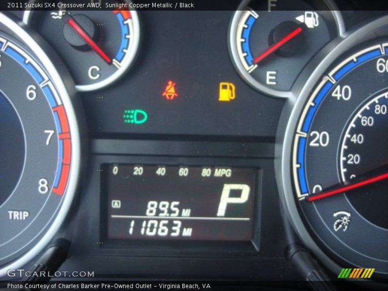 Sunlight Copper Metallic / Black 2011 Suzuki SX4 Crossover AWD