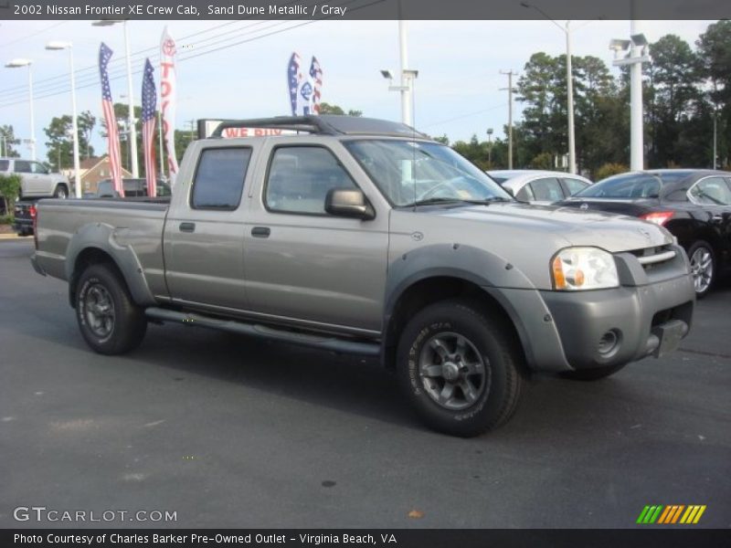 Sand Dune Metallic / Gray 2002 Nissan Frontier XE Crew Cab
