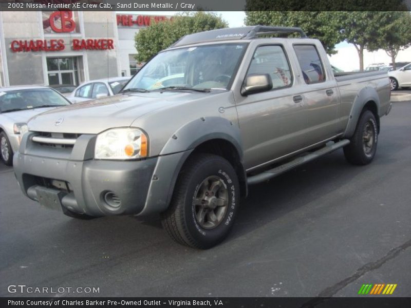 Sand Dune Metallic / Gray 2002 Nissan Frontier XE Crew Cab