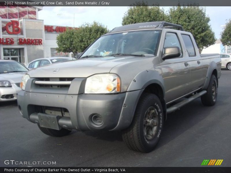 Sand Dune Metallic / Gray 2002 Nissan Frontier XE Crew Cab