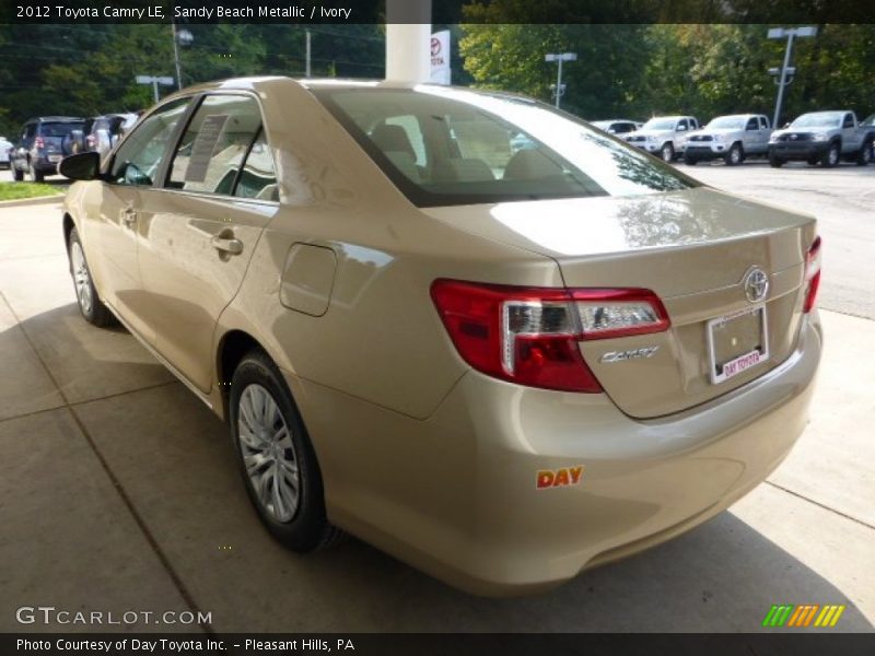 Sandy Beach Metallic / Ivory 2012 Toyota Camry LE