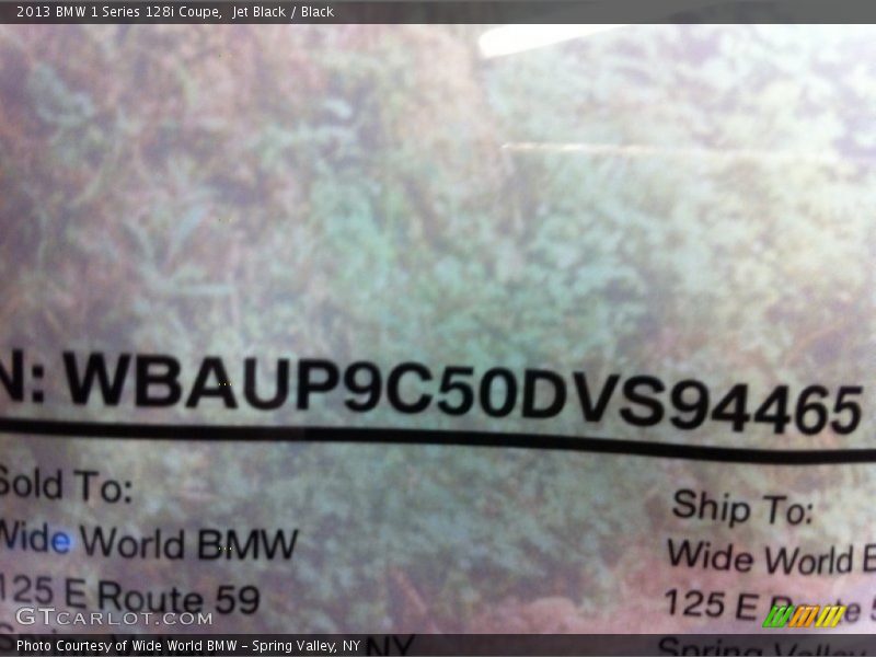Jet Black / Black 2013 BMW 1 Series 128i Coupe