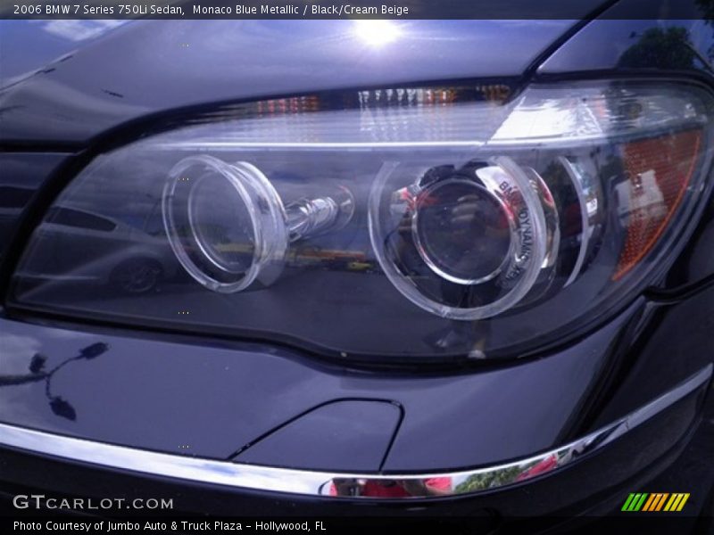 Monaco Blue Metallic / Black/Cream Beige 2006 BMW 7 Series 750Li Sedan