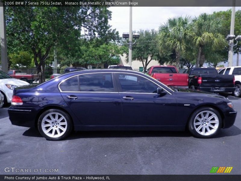 Monaco Blue Metallic / Black/Cream Beige 2006 BMW 7 Series 750Li Sedan