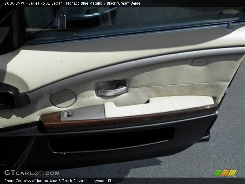 Monaco Blue Metallic / Black/Cream Beige 2006 BMW 7 Series 750Li Sedan
