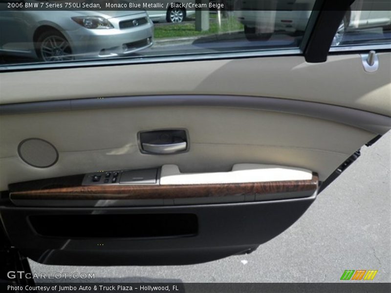 Monaco Blue Metallic / Black/Cream Beige 2006 BMW 7 Series 750Li Sedan