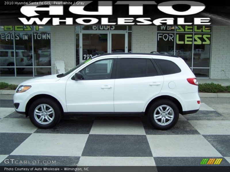 Pearl White / Gray 2010 Hyundai Santa Fe GLS