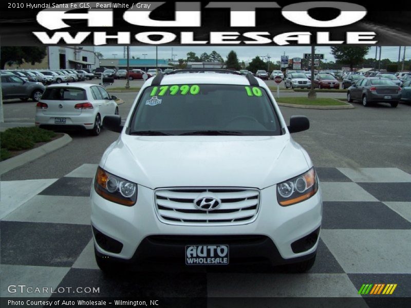 Pearl White / Gray 2010 Hyundai Santa Fe GLS