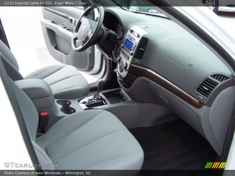 Pearl White / Gray 2010 Hyundai Santa Fe GLS