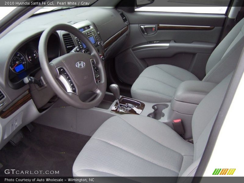 Pearl White / Gray 2010 Hyundai Santa Fe GLS