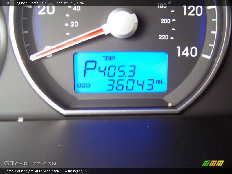 Pearl White / Gray 2010 Hyundai Santa Fe GLS