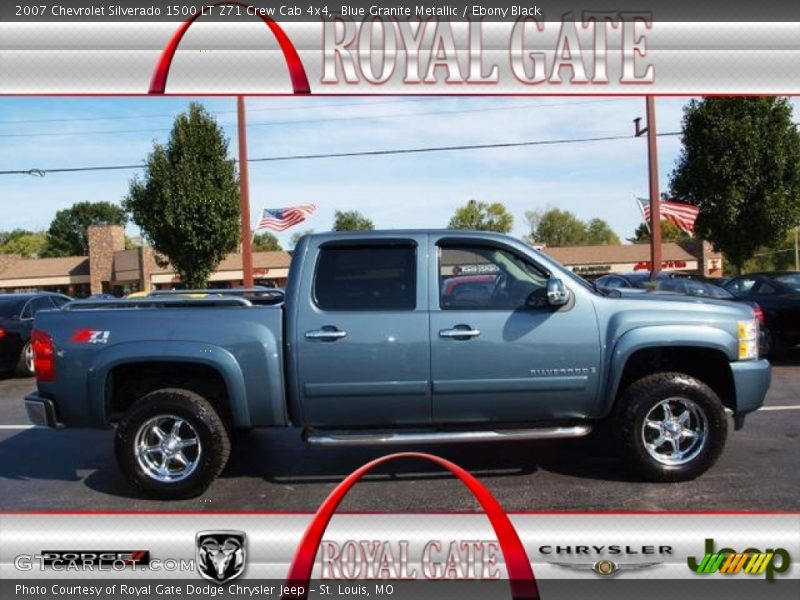 Blue Granite Metallic / Ebony Black 2007 Chevrolet Silverado 1500 LT Z71 Crew Cab 4x4