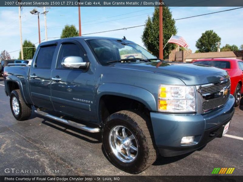 Blue Granite Metallic / Ebony Black 2007 Chevrolet Silverado 1500 LT Z71 Crew Cab 4x4
