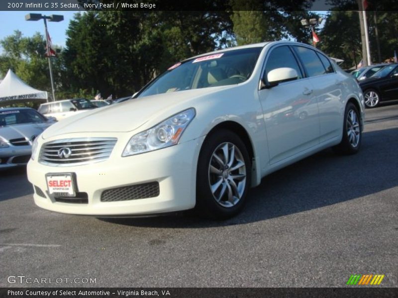 Ivory Pearl / Wheat Beige 2007 Infiniti G 35 Sedan