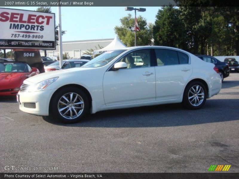Ivory Pearl / Wheat Beige 2007 Infiniti G 35 Sedan