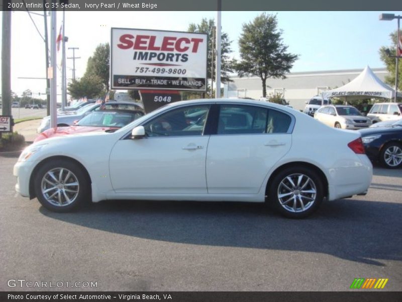 Ivory Pearl / Wheat Beige 2007 Infiniti G 35 Sedan