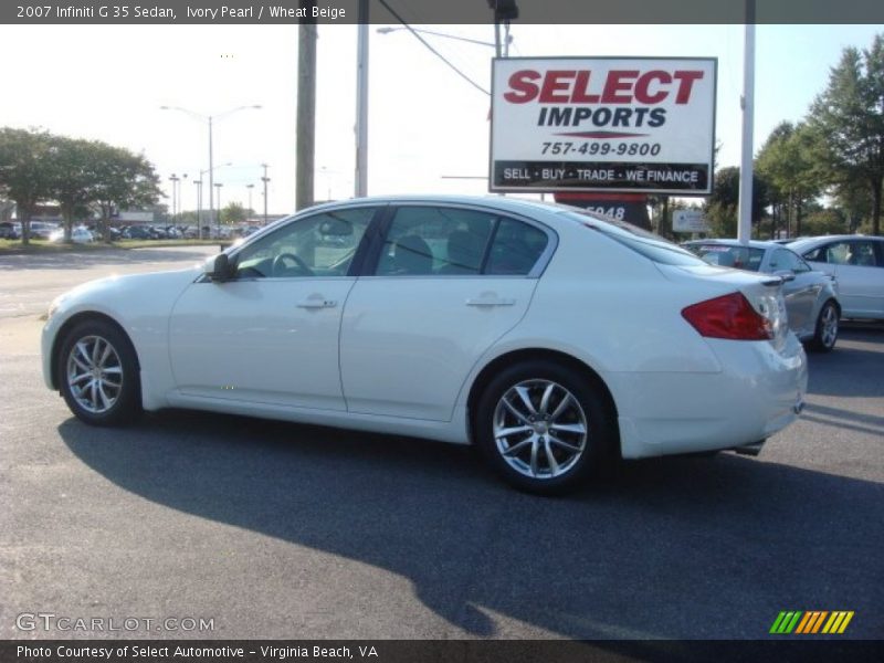 Ivory Pearl / Wheat Beige 2007 Infiniti G 35 Sedan