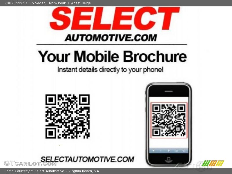 Ivory Pearl / Wheat Beige 2007 Infiniti G 35 Sedan