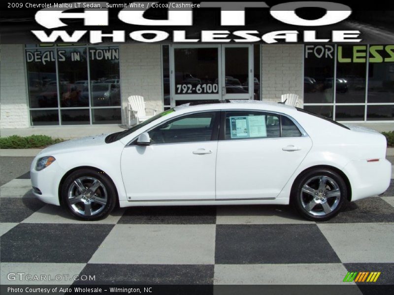 Summit White / Cocoa/Cashmere 2009 Chevrolet Malibu LT Sedan