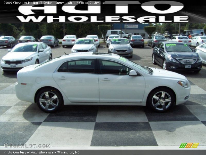 Summit White / Cocoa/Cashmere 2009 Chevrolet Malibu LT Sedan