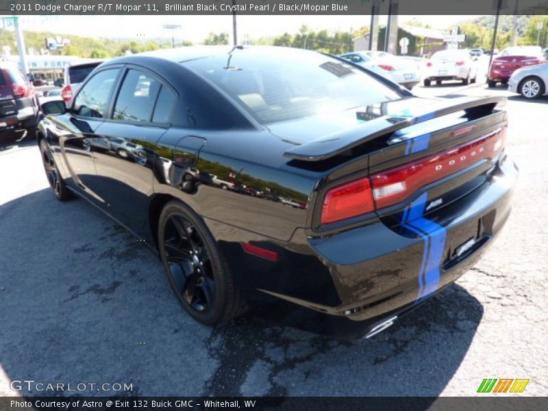 Brilliant Black Crystal Pearl / Black/Mopar Blue 2011 Dodge Charger R/T Mopar '11