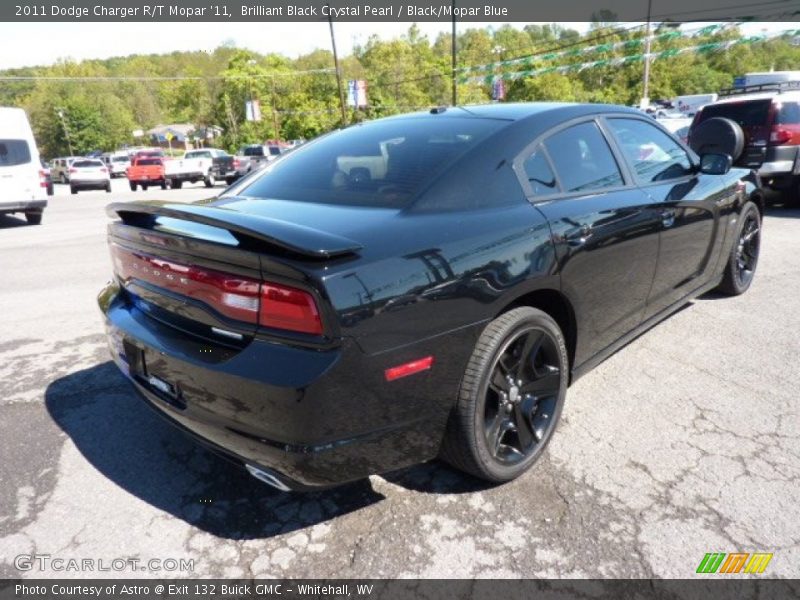 Brilliant Black Crystal Pearl / Black/Mopar Blue 2011 Dodge Charger R/T Mopar '11