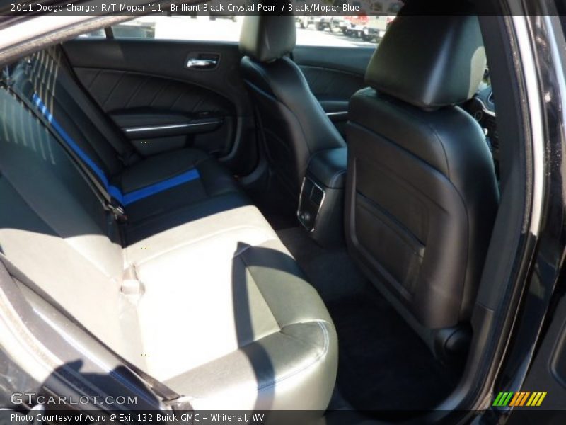 Brilliant Black Crystal Pearl / Black/Mopar Blue 2011 Dodge Charger R/T Mopar '11