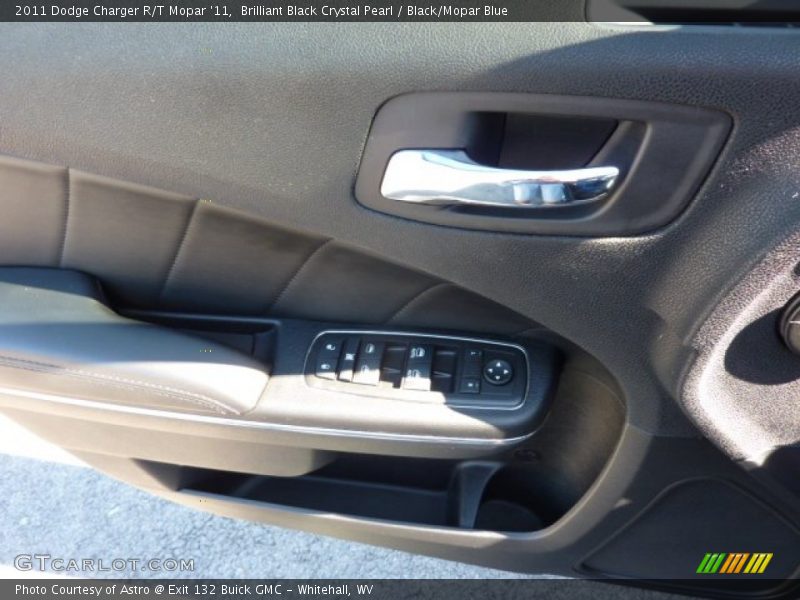 Brilliant Black Crystal Pearl / Black/Mopar Blue 2011 Dodge Charger R/T Mopar '11