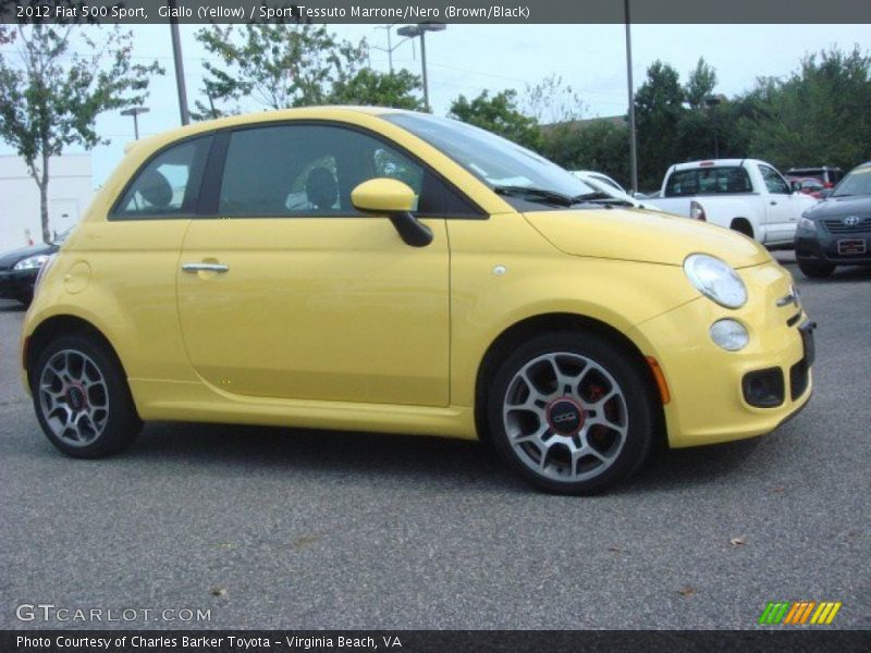 Giallo (Yellow) / Sport Tessuto Marrone/Nero (Brown/Black) 2012 Fiat 500 Sport