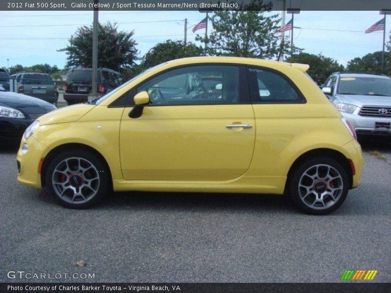 Giallo (Yellow) / Sport Tessuto Marrone/Nero (Brown/Black) 2012 Fiat 500 Sport