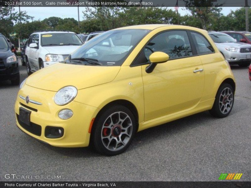 Giallo (Yellow) / Sport Tessuto Marrone/Nero (Brown/Black) 2012 Fiat 500 Sport