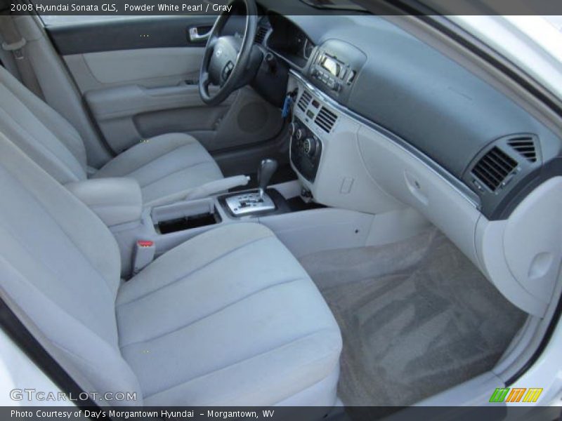 Powder White Pearl / Gray 2008 Hyundai Sonata GLS