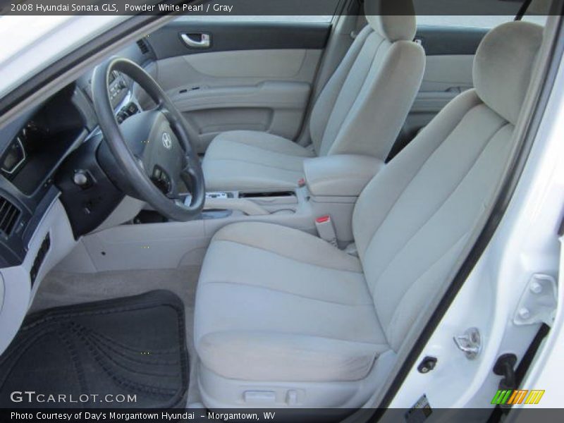 Powder White Pearl / Gray 2008 Hyundai Sonata GLS