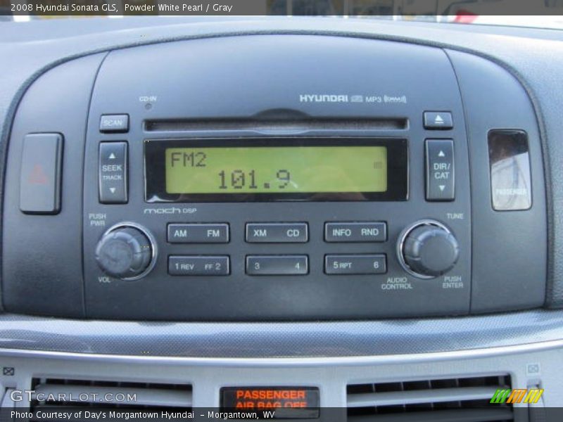 Powder White Pearl / Gray 2008 Hyundai Sonata GLS