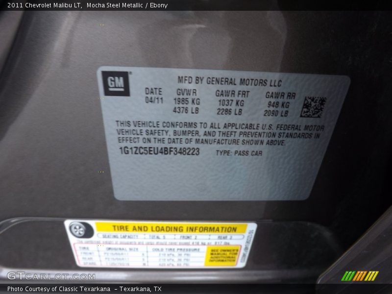 Mocha Steel Metallic / Ebony 2011 Chevrolet Malibu LT